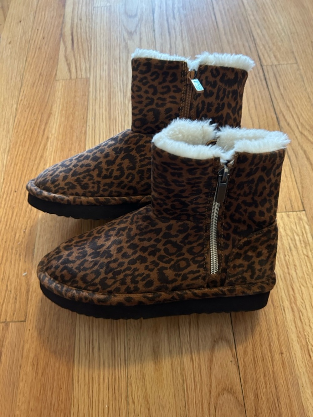 Steve Madden Kids Leopard Print Faux-Fur Lined Ankle Boots - Brown
